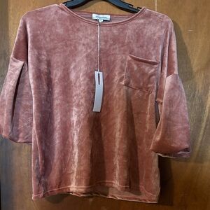 Soft Surroundings Velvet Pocket Top in Dusty Rose